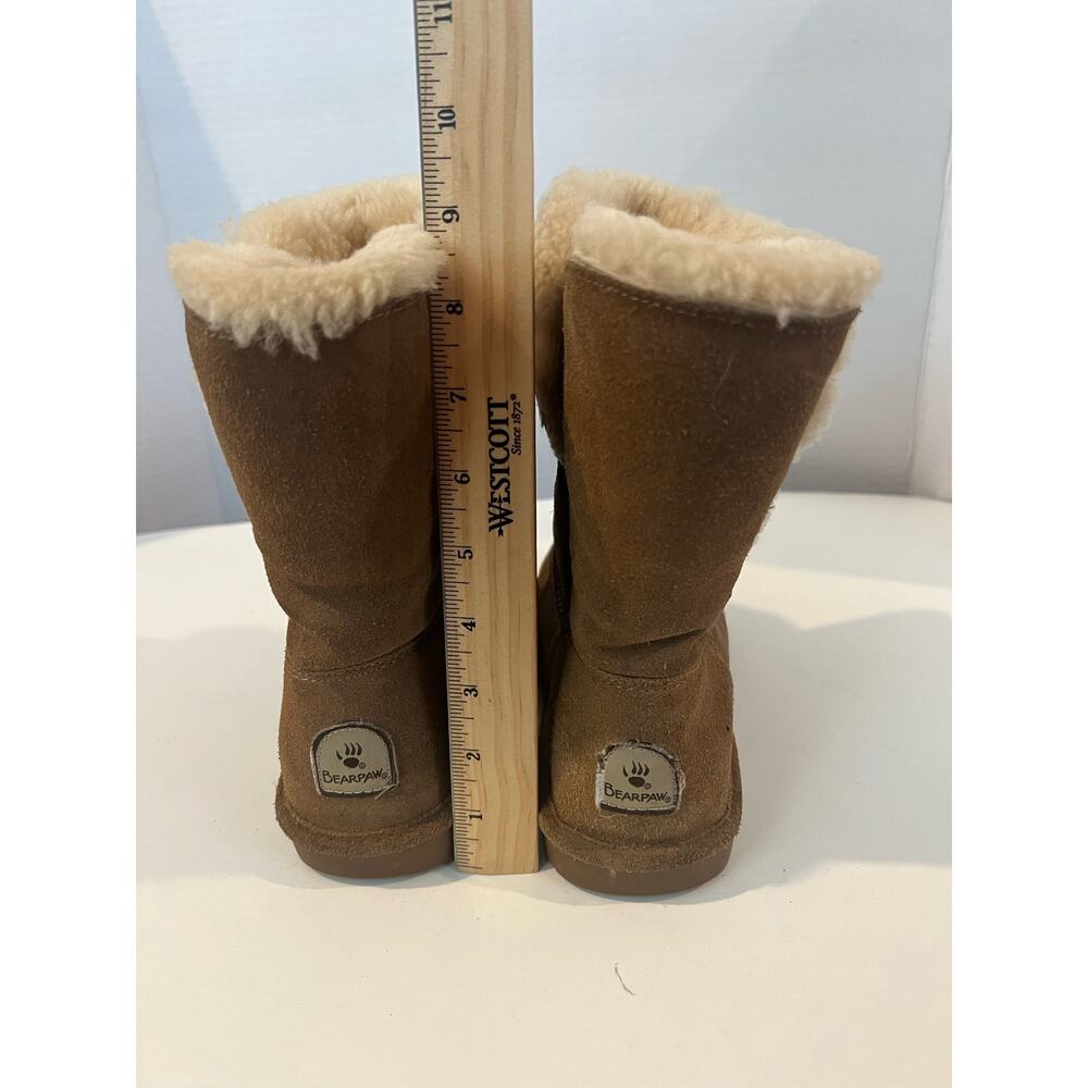 Bearpaw Womens Winter Boots Brown Mid Calf Button Flat Faux‎ Fur Lined 7 - Picture 6 of 9